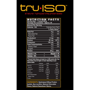 redBIOLAB truISO Hydrolyzed Isolate Protein Supplement-Facts
